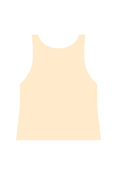 Beige sleeveless crop top,  round neck. Ideal for fashion, digital art, summer outfit and clothing-themed design. High-res PNG isolated on white background