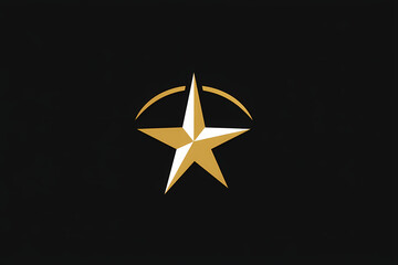 Obraz premium Golden star vector logo with halo effect