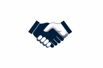 Obraz premium Handshake vector logo design emphasizing trust and partnership with clean lines