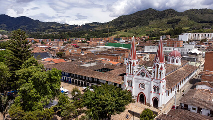 La Ceja del Tambo, Antioquia, Colombia. June 21, 2025. Minor Basilica of Our Lady of Mount Carmel,...