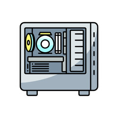 Obraz premium Modern gaming setup with RGB case and components in sleek design 