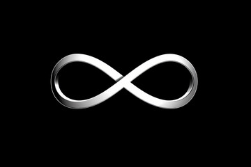 Fototapeta premium Continuous infinity symbol vector logo in black and white