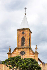 Fototapeta premium Raquira, Boyaca - Colombia. May 11, 2025. Saint Anthony From the Wall Parish, a Catholic church.