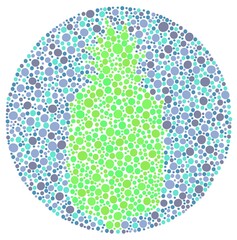 Photo of pineapple fruit for color blindness test for children