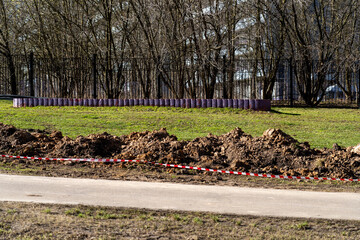Groundwork preparation with barrier tape