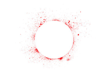 Red Grunge Splash Frame, Vector Ink Box and Brush Stroke Element for Text on White Background