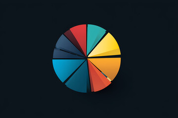 Obraz premium Data driven pie chart vector logo with insights