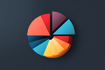 Obraz premium Data driven pie chart vector logo with insights