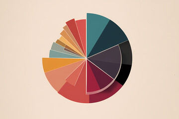 Obraz premium Data driven pie chart vector logo with insights