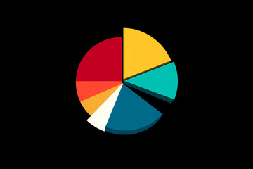 Fototapeta premium Data driven pie chart vector logo with insights