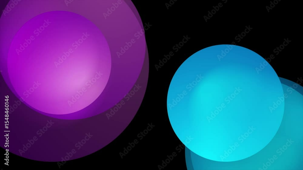 Poster bright blue and purple circles shiny abstract minimal geometric background. seamless looping tech mo