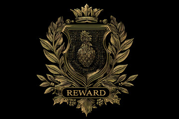 Fototapeta premium Gold reward plaque vector design