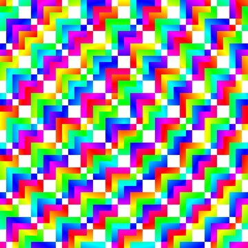 Vibrant geometric chevron pattern in bright neon colors. Perfect for retro designs, party backgrounds, and energetic graphic projects with 80s aesthetic.