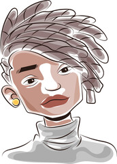 afro boy doodle style