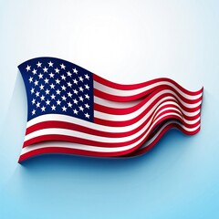 Waving American Flag Red White Blue Stripes USA flag waving flag stars