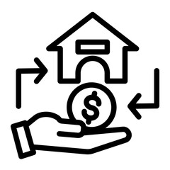 Real Estate Mortgage Loan Icon from Financial Services Collection (Outline style)