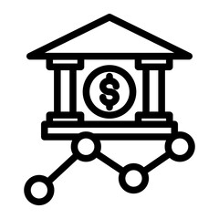 Banking Growth and Savings Investment Icon from Financial Services Collection (Outline style)