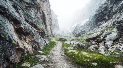 Mountain path gorge