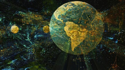 Earth illustration digital art globe
