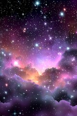 Fototapeta premium Nebula night sky, vibrant colors