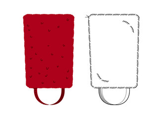 Bearskin Hat with chain strap. Summer Head Fashion accessory cap clothing technical illustration. Vector headgear for Men, women, unisex style, flat template CAD mockup sketch outline isolated