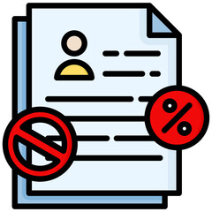 Tax free lineal color icon. Simple vector icon design in lineal color style. Editable vector format