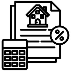 Mortgage outline icon. Simple vector icon design in outline style. Editable vector format