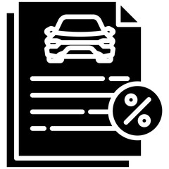 Car loan gylph icon. Simple vector icon design in gylph style. Editable vector format