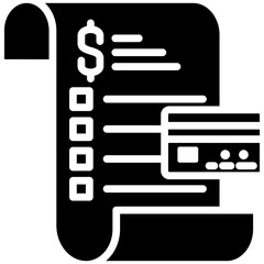 Invoice gylph icon. Simple vector icon design in gylph style. Editable vector format