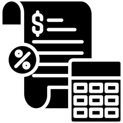Accounting gylph icon. Simple vector icon design in gylph style. Editable vector format