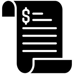 Invoice gylph icon. Simple vector icon design in gylph style. Editable vector format