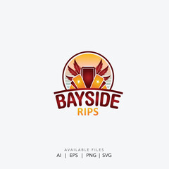 Modern Bayside Rips Cannabis Logo, Premium Cannabis Dispensary Logo