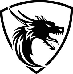 Dragon logo icons. Ancient mythical serpent symbol. Mythological beast sign. Vector illustration