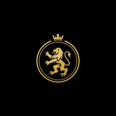Luxury lion crest logo for finance or investment firms, perfect for elite branding and premium business identity