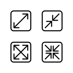 Expand icon set. Full screen icon set. Arrow icon.