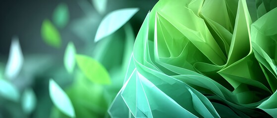 Abstract design of flowing greens and blues