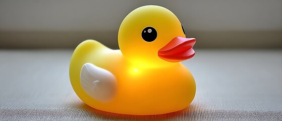 Illuminated yellow rubber duck
