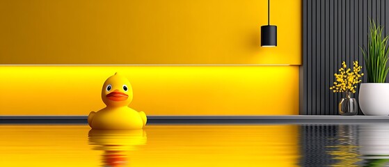 Yellow Rubber Duck in a Yellow Room