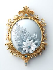 Ornate gold frame with delicate floral design