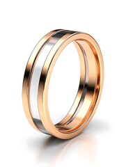 Two-toned band wedding ring