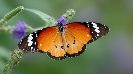 Fototapeta premium Orange Butterfly on Flower
