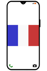 France flag on a smartphone vertical display