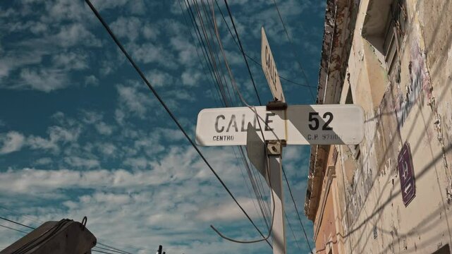 Calle 40 52 Street Signs Intersection Merida Mexico