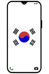 Korea flag on a smartphone vertical display