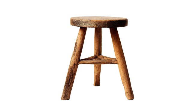 A shot of a three legged stool isolated on a white background