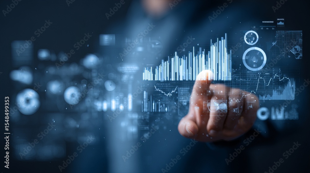 Aufkleber digital business analytics data visualization technology future innovation growth charts graphs prog