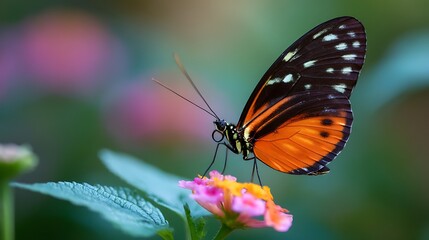 Fototapeta premium Butterfly Resting on Flower