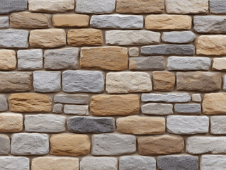 Fototapeta premium Natural stone wall with various textures and colors showcasing craftsmanship and design elegance in a modern setting