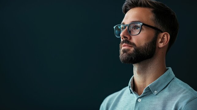 Serious looking Man Presenter Utilizing Digital Interface and Interactive Tools while Delivering a Seminar or Conference Presentation to an Audience