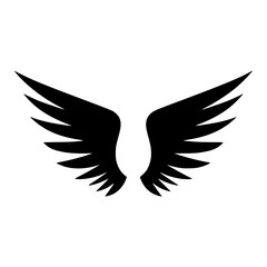 Obraz premium Black Wings Icon - Minimalist Design
